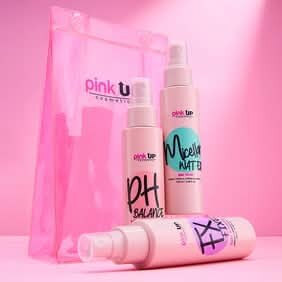 Pink Up Skincare 3 Básicos De Cuidado Facial De 100 Ml Con Práctica Cosmetiquera