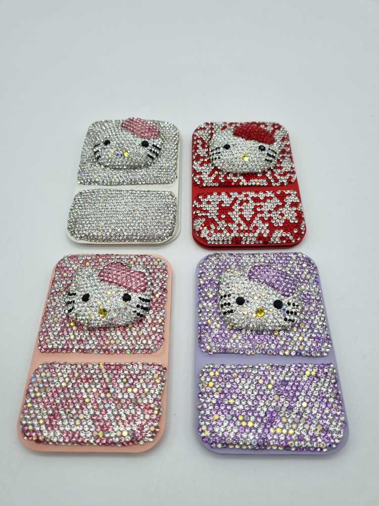 Espejo de Bolsillo con Soporte Diseño Brillante de Hello Kitty, Varios Colores
