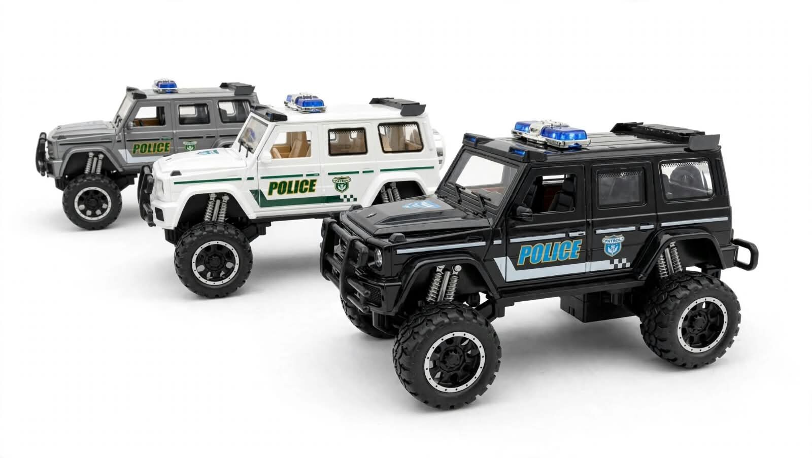 CAMIONETA POLICÍA TODO TERRENO, JUGUETE CON LUZ Y SONIDO, +3 AÑOS