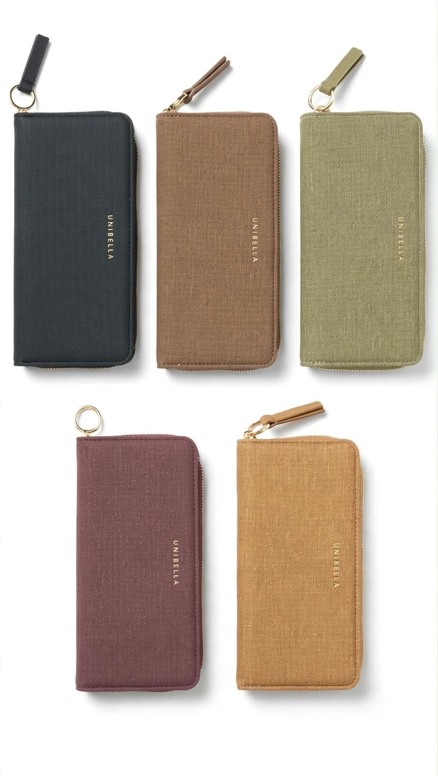 CARTERA DE TELA LISA, DOBLE COMPARTIMIENTO, COLOR GRIS, BEIGE, VINO, NEGRA, O CAFÉ UNIBELLA
