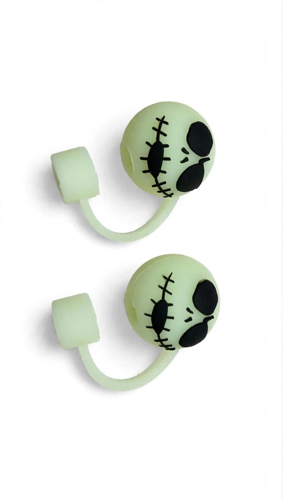 Tapón para Popotes de Jack Skellington, Brillan en la Obscuridad, Set de 4 piezas