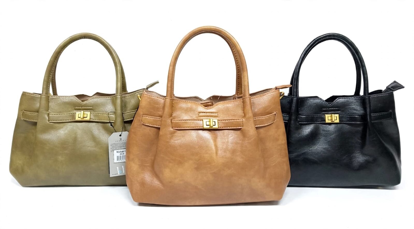 Bolsa Satchel Unibella con Herraje Dorado y Broche Giratorio Diferentes Colores