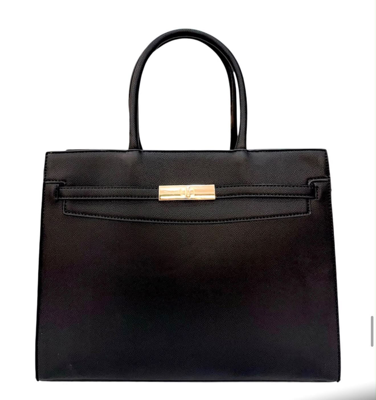 BOLSO SATCHEL PIEL SINTÉTICA CON HERRAJES DECORATIVOS DORADOS, VARIOS COLORES UNIBELLA