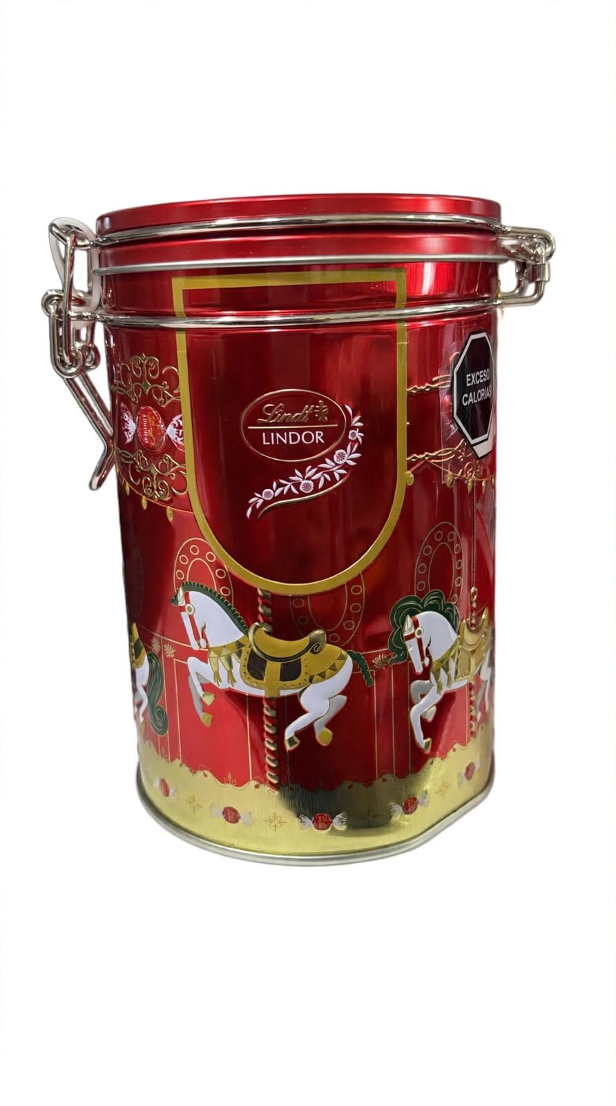 Chocolate Lindt Lindor Lata Roja Carrousel Navideña 192 g.