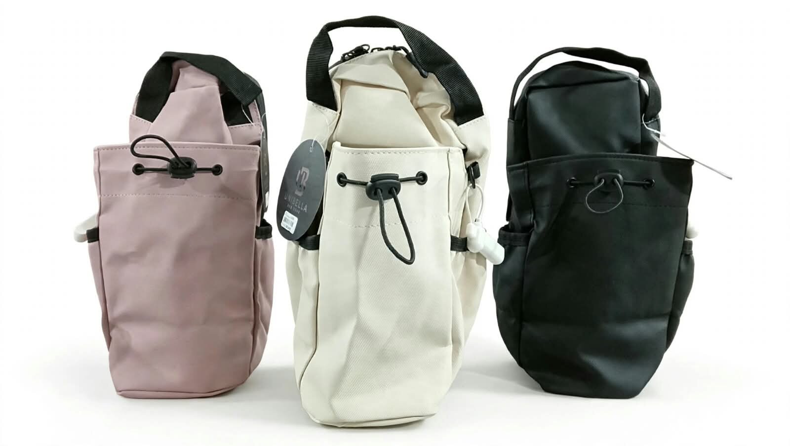 BOLSO PORTA BOTELLAS CON IMÁN, DEPORTIVA, AJUSTABLE, BEIGE, ROSA, NEGRO, UNIBELLA