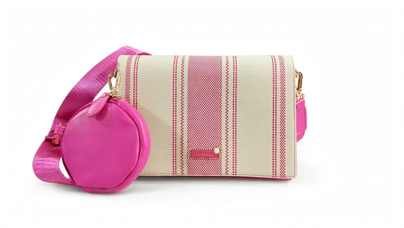 BOLSO CROSSBODY CON MONEDERO, COLORES PASTEL COMBINADOS, UNIBELLA