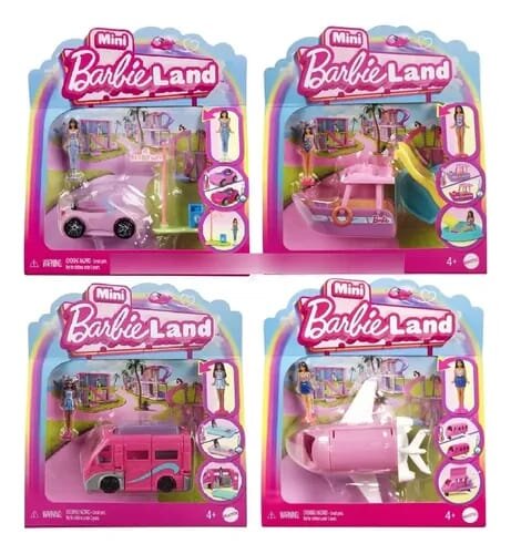 MINI BARBIE LAND, VEHÍCULO BARBIE, CAMBIA DE COLOR AL MOJARLO