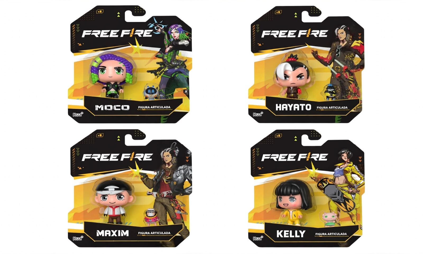 Figura de Colección Free Fire con Mascota y Accesorios, Diferentes Personajes,Ruz 5+