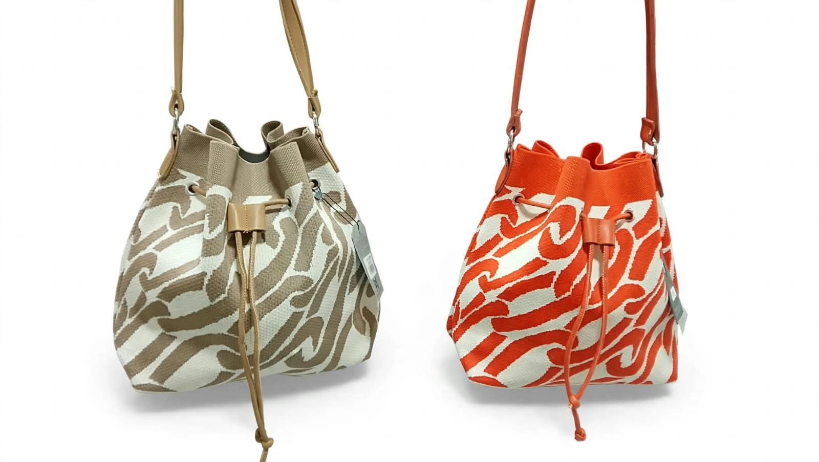 BOLSO BUCKET BAG DE TELA CON CORREA DE VINIPIEL, VARIOS COLORES UNIBELLA