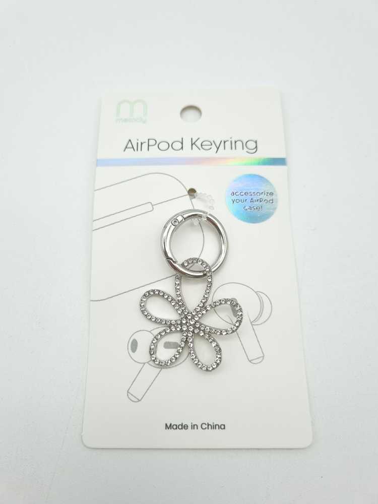 Llavero Charm De Corazón Brillante O Flor Metálico Dorado O Plateado