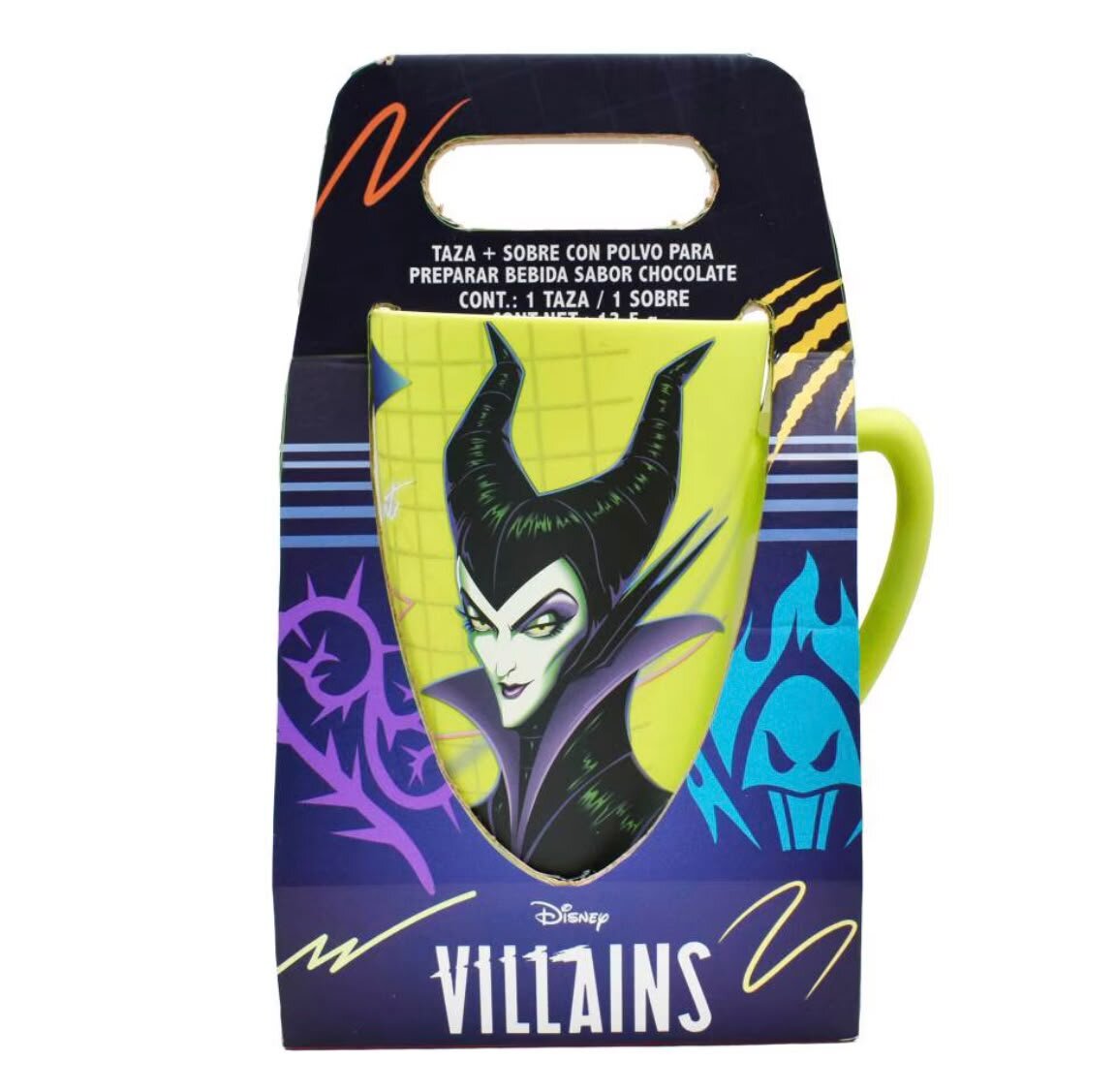 Taza Con Sobre De Chocolate ,villanos De Disney, Malefica, Jack, Hades