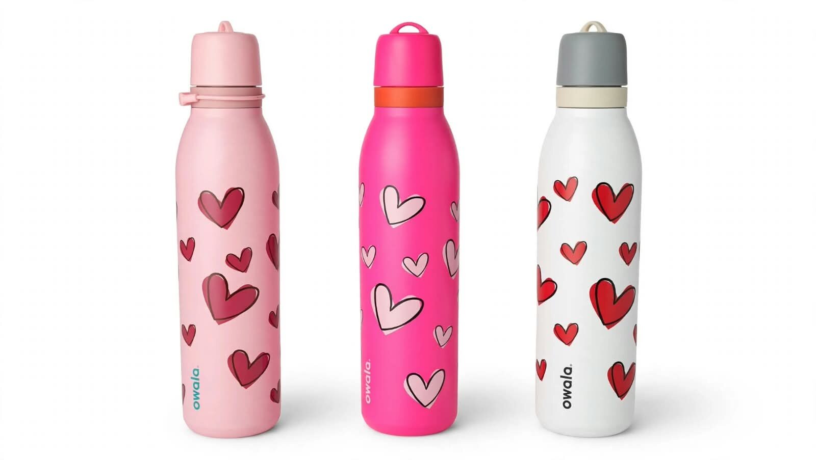 THERMO LARGO OWALA, ESTAMPADO DE CORAZONES CAPACIDAD DE 700 ML