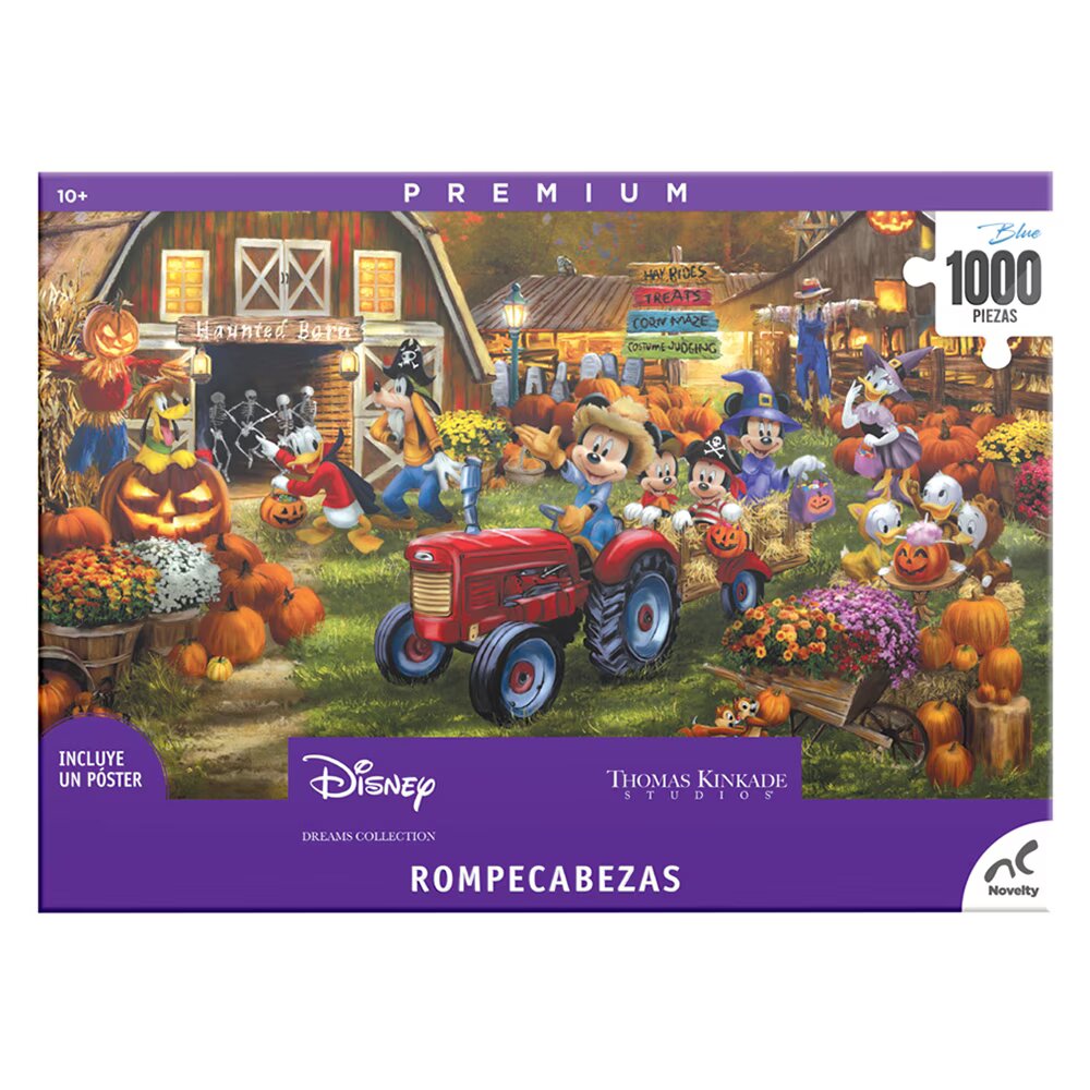 Rompecabezas Premium Mickey Granja 1000 Piezas Disney Dreams Thomas Kinkade Studios Novelty 10+