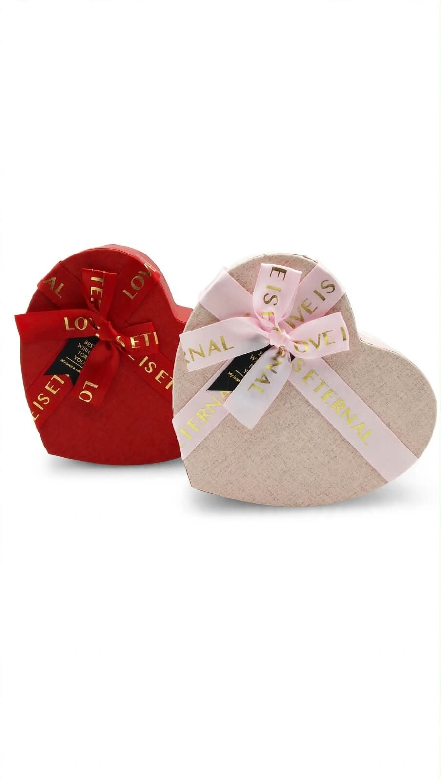 CAJA DE REGALO GRANDE EN FORMA DE CORAZÓN,COLORES ROSA O ROJA