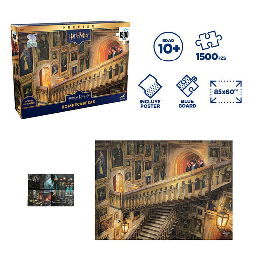 Rompecabezas Premium Harry Potter La Gran Escalera 1500 Piezas Thomas Kinkade Studios Novelty 10+
