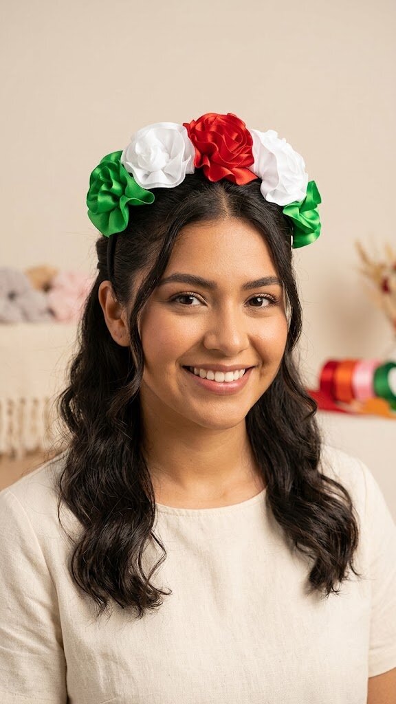 DIADEMA PATRIA CON FLORES