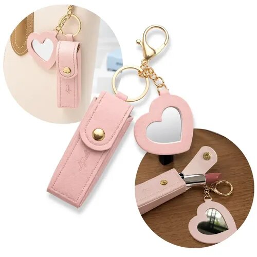 LIP GLOSS MOISTURIZES CON ESTUCHE PARA GUARDAR Y LLAVERO CON ESPEJO MOCALLURE