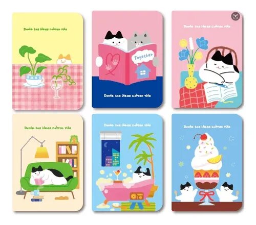 LIBRETA PASTA DURA, ESTAMPADO DE GATITOS, HOJA RAYADA