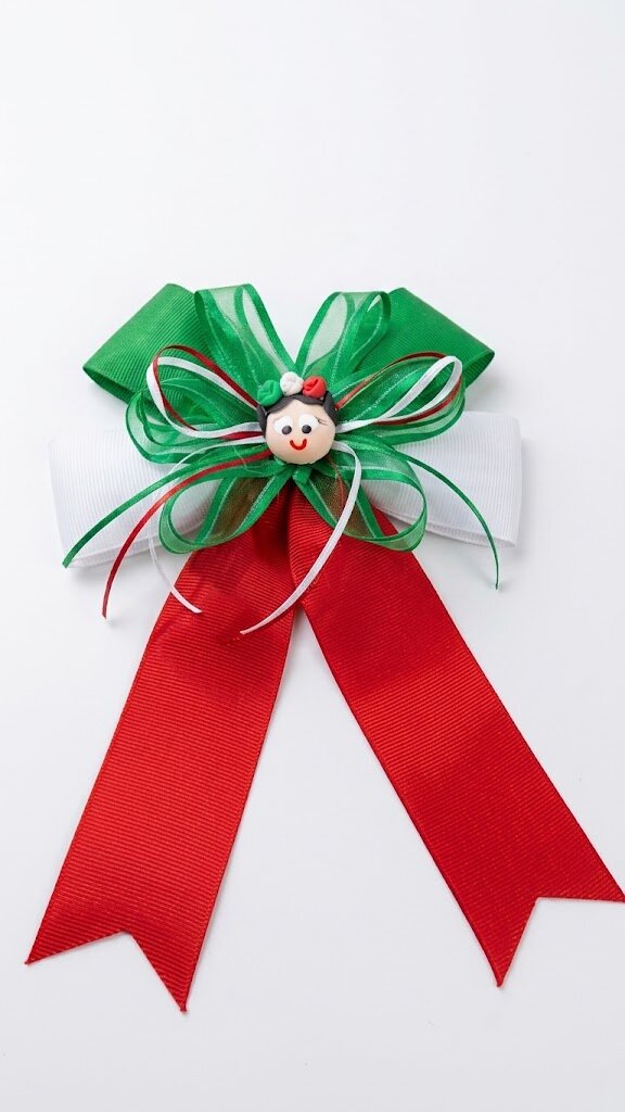 Moño Grande Patrio Con Carita Decorativa, 1 Pieza