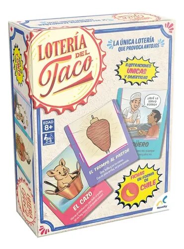 Lotería del Taco, Juego de Mesa Novelty 8+
