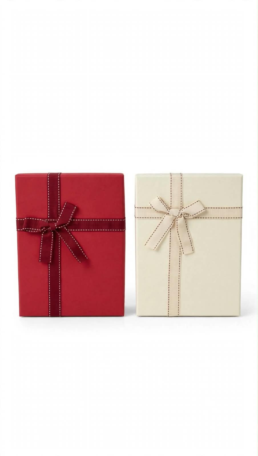 CAJA DE REGALO RECTANGULAR CHICA CON TAPA TEXTURIZADA Y MOÑO CON COSTURA PUNTEADA