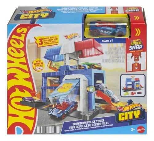 Pista Hot Wheels Torre de Policía Centro de la Ciudad Mattel 3+