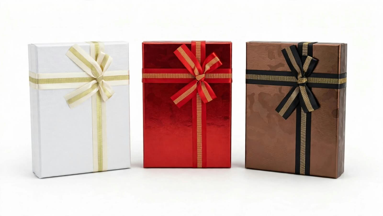 CAJA DE REGALO RECTANGULAR CHICA ESTAMPADO CAMUFLAJE METÁLICO COLOR NEGRO, BLANCO O ROJO