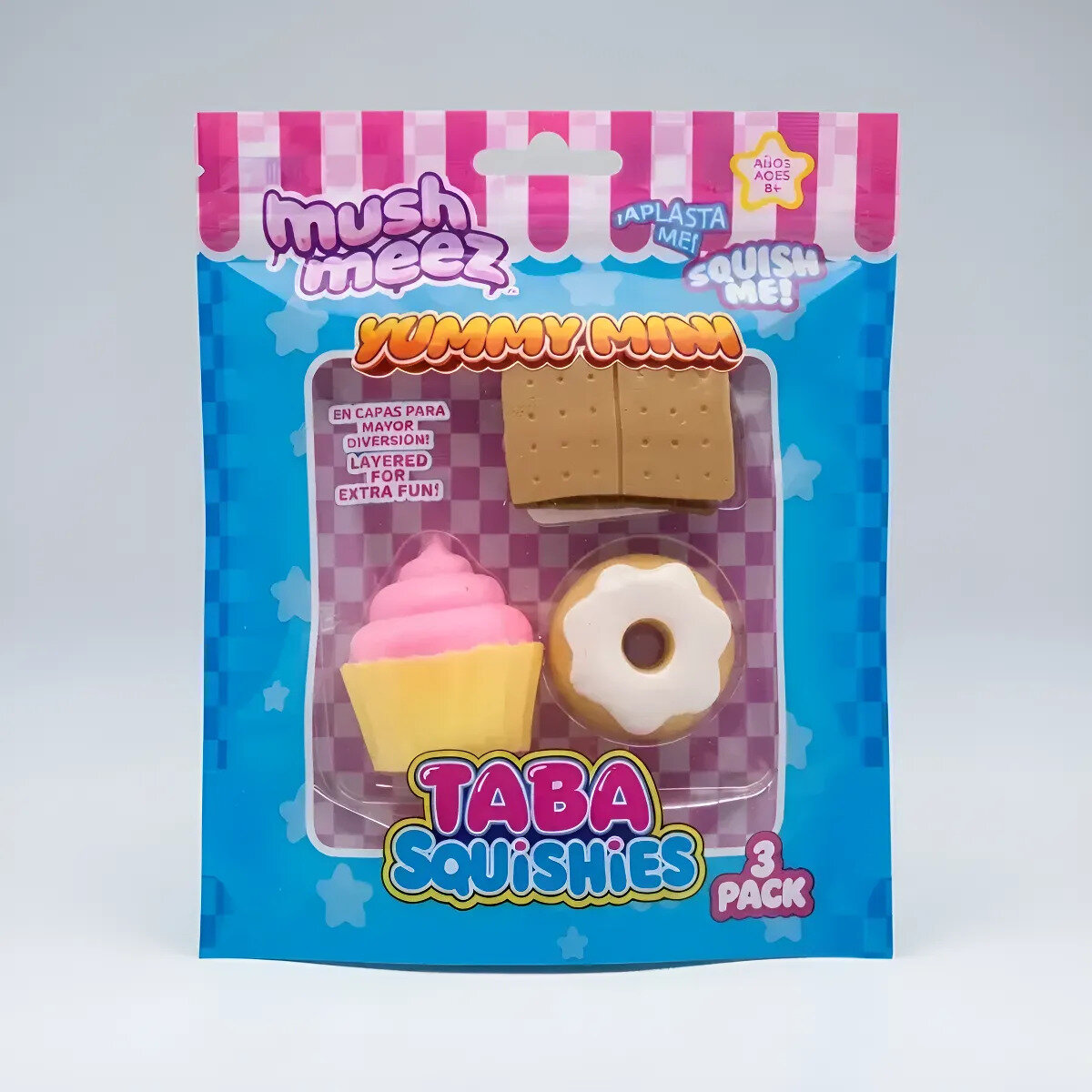 Squishy Yummu Bolsa con 3 piezas,Figuras de Comida