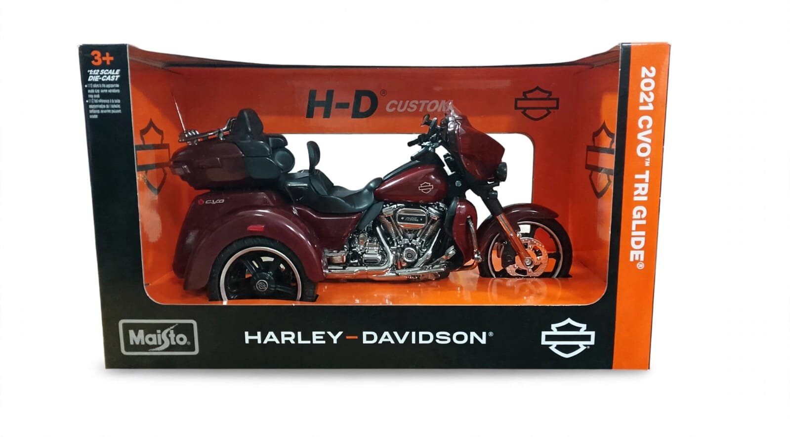 MOTOCICLETA HARLEY-DAVIDSON A ESCALA 1:12 DIE-CAST MAISTO 2021 CVO TRI GLIDE