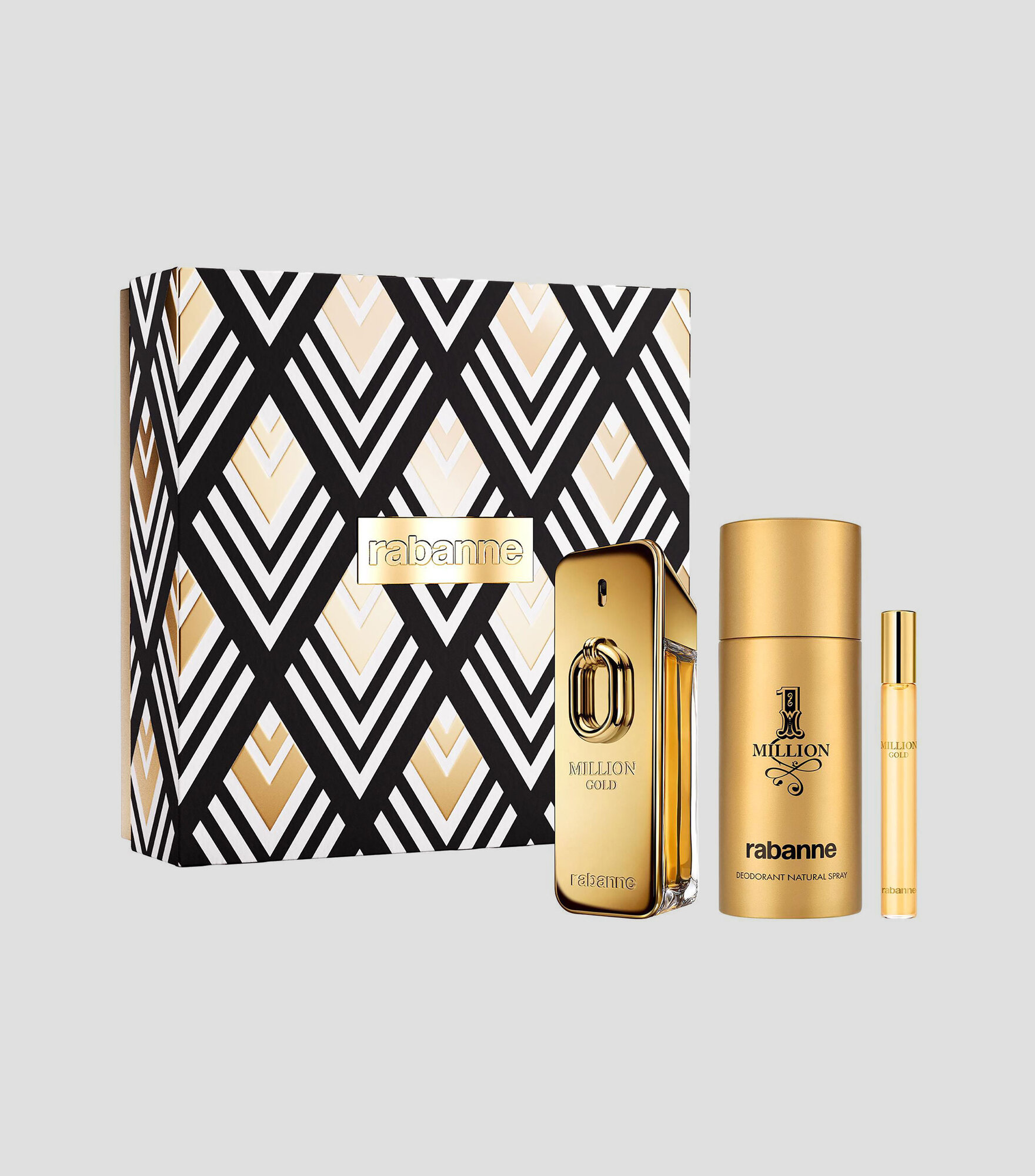 Perfume Rabanne One Million, Set 3 Piezas, Eau De Parfum 100 Ml / 10 Ml, Desodorante 150 Ml