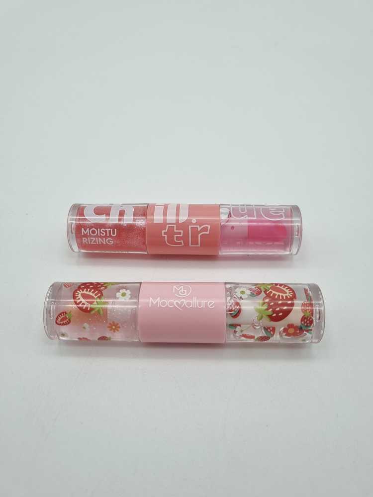 Lip Gloss Mágico Duo Con Glitter Y Transparente, Mocmallure 8 Ml