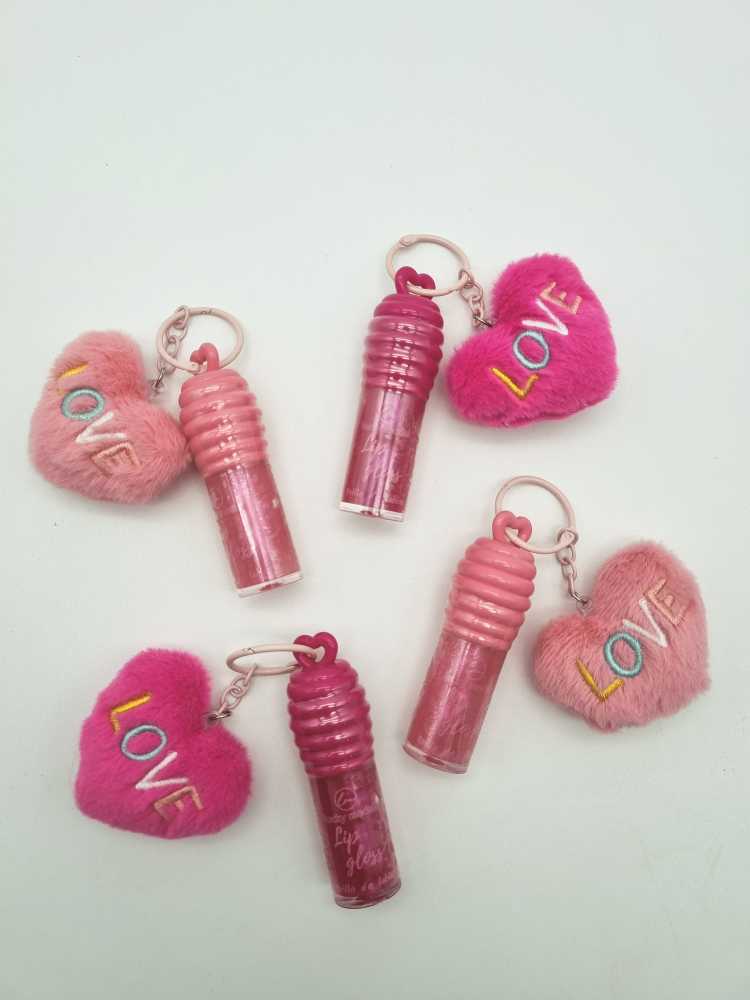 Lip Gloss Lucky Model con Corazón de Peluche