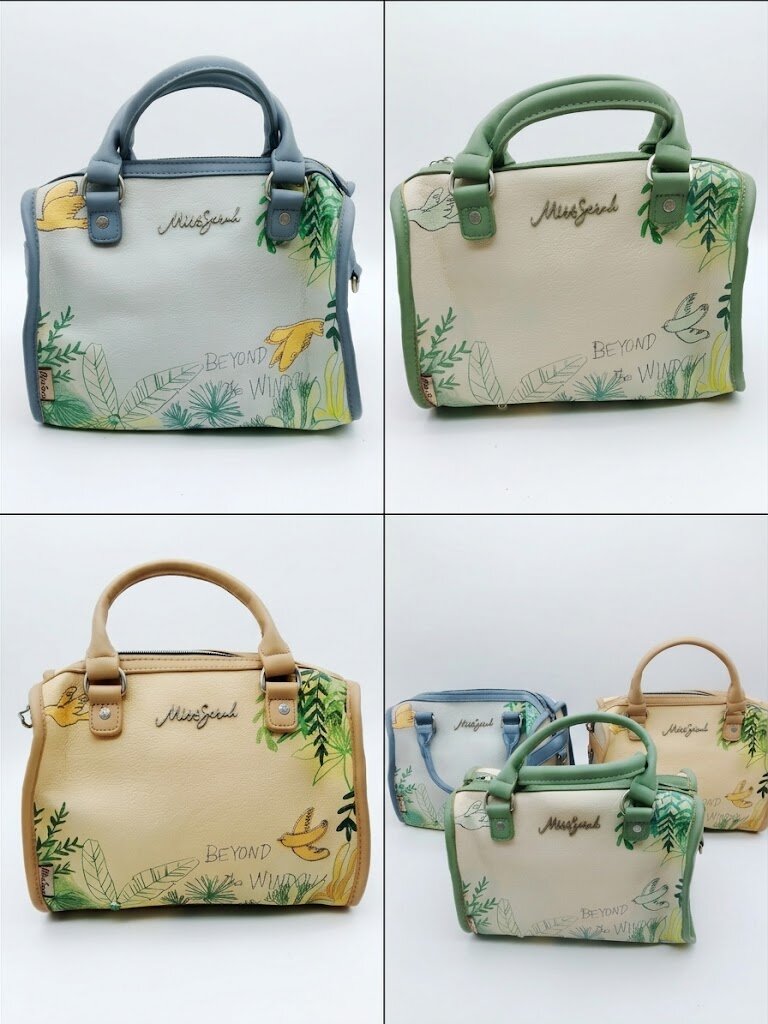 BOLSO DE ASAS CORTAS DE PIEL SINTÉTICA ESTAMPADO BOTÁNICO MISS LEE COLORES SURTIDOS