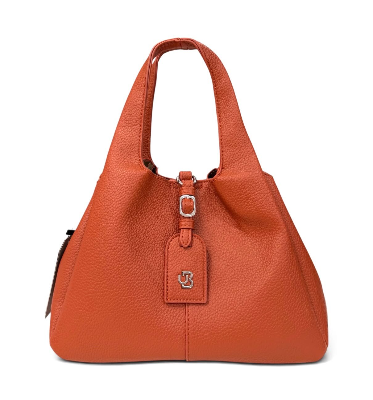 Bolso De Mano Asas Dobles Con Hebilla Central Y Dije Colgante Unibella Colores Surtidos